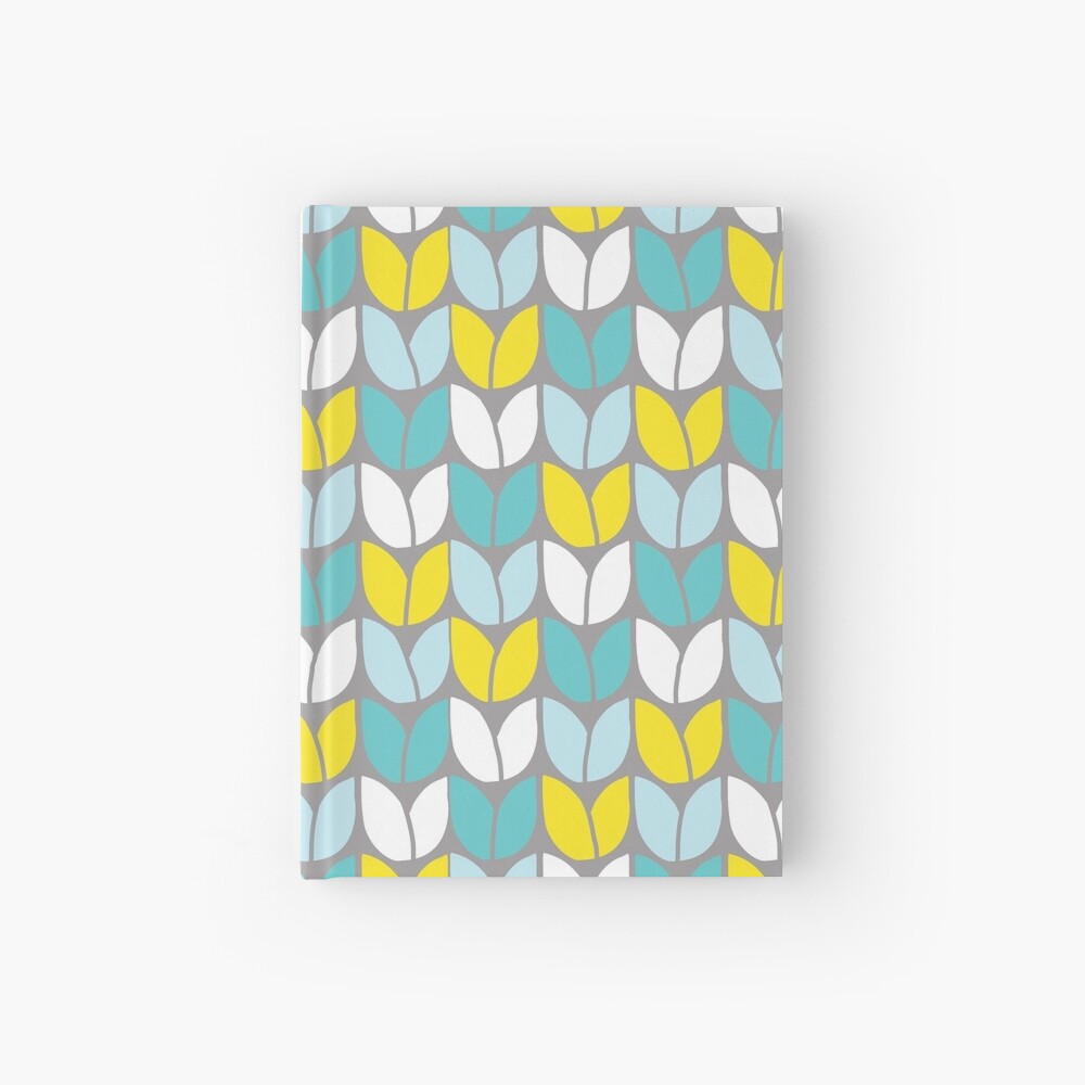 Tulip Knit (Aqua Gray Yellow) Hardcover Journal