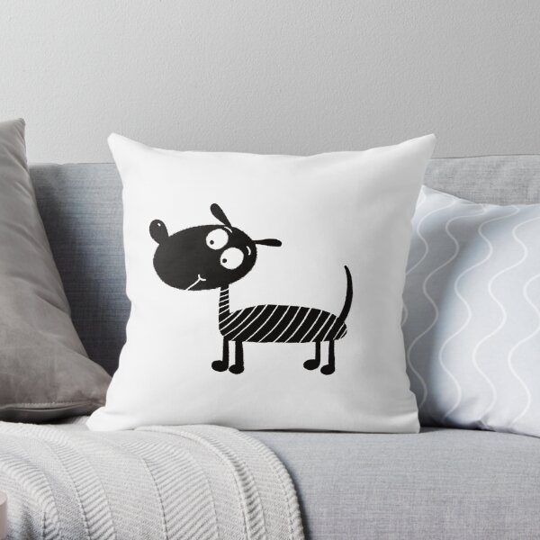 Black and white dog nr6 Throw Pillow