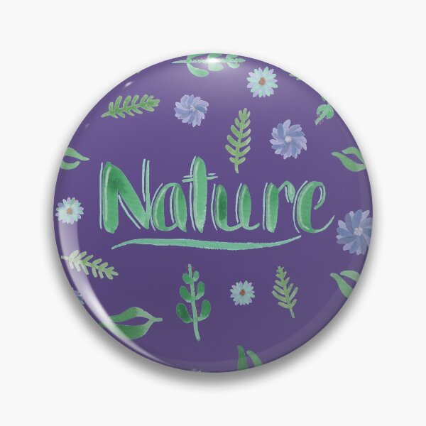 Item preview, Green Watercolor Brush Lettering - Nature with Leaves and Flowers on Ultra Violet designed and sold by Karen McFarland.