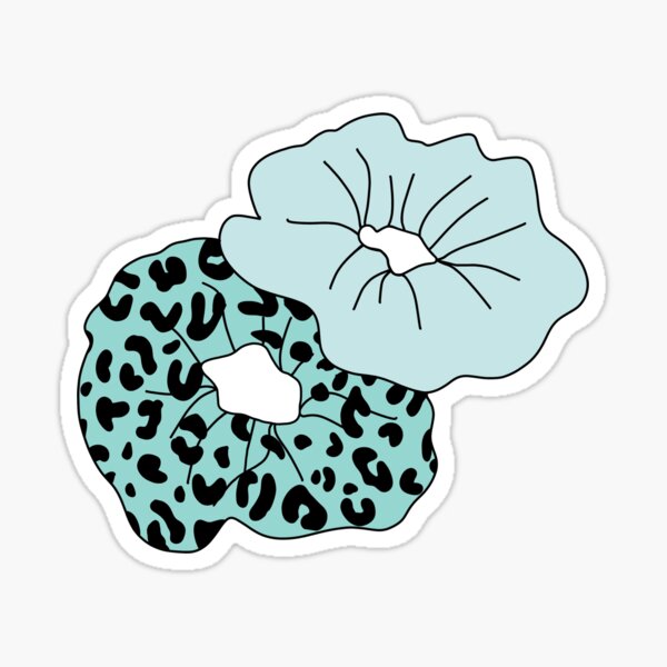 Scrunchies! (blue leopard & blue) Sticker