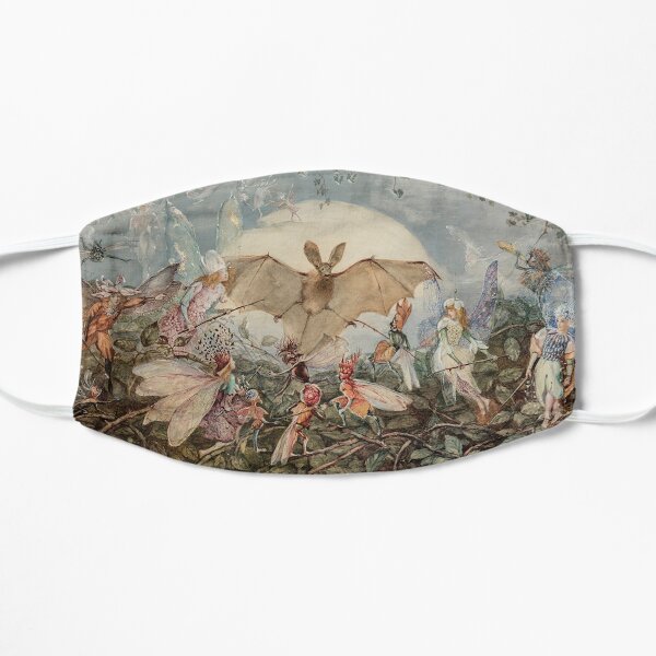 Feenhorden, die eine Fledermaus angreifen von John Anster Fitzgerald Flache Maske