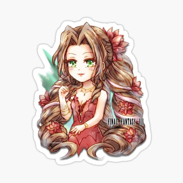 Final Fantasy 7 Remake Aerith Red Dress Sticker