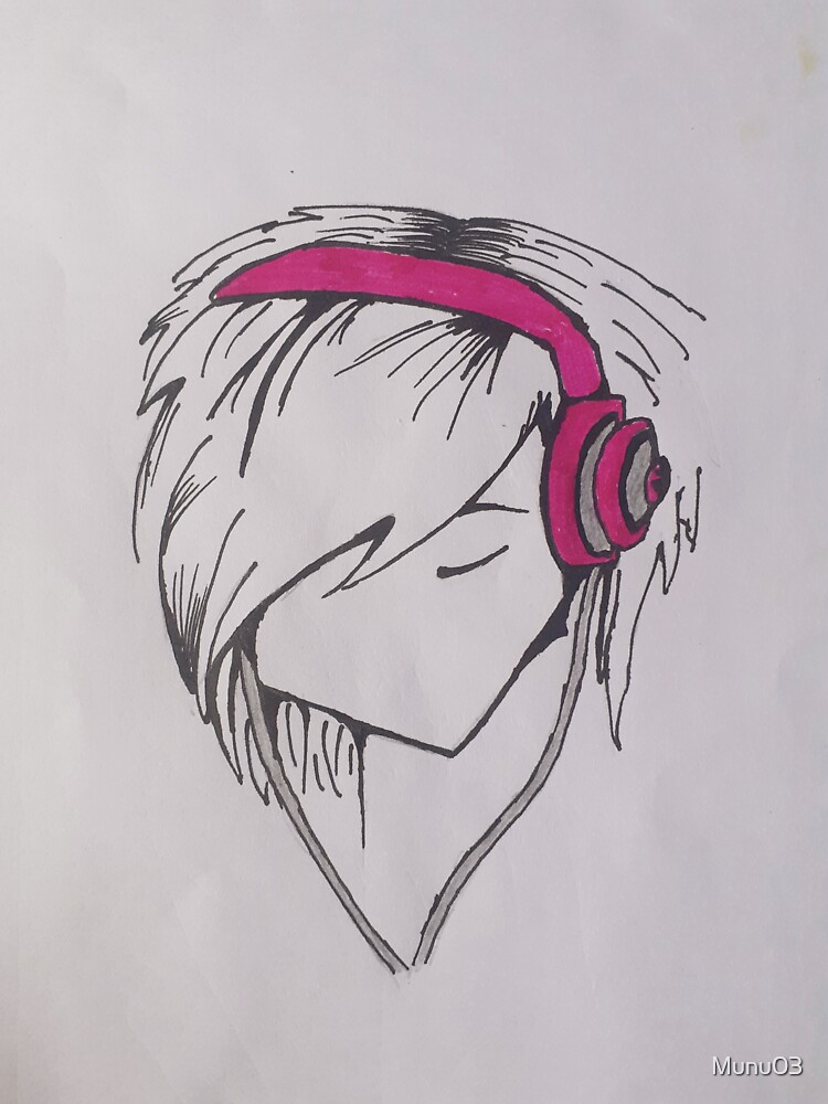 "girl headphone" Sticker for Sale by Munu03 Redbubble
