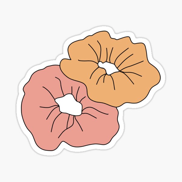 Scrunchies! (pink & yellow) Sticker
