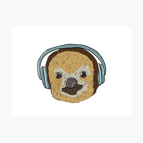 Animal With Headphones Wall Art Redbubble - 1 fox ear headphones roblox fox ears headphones ear