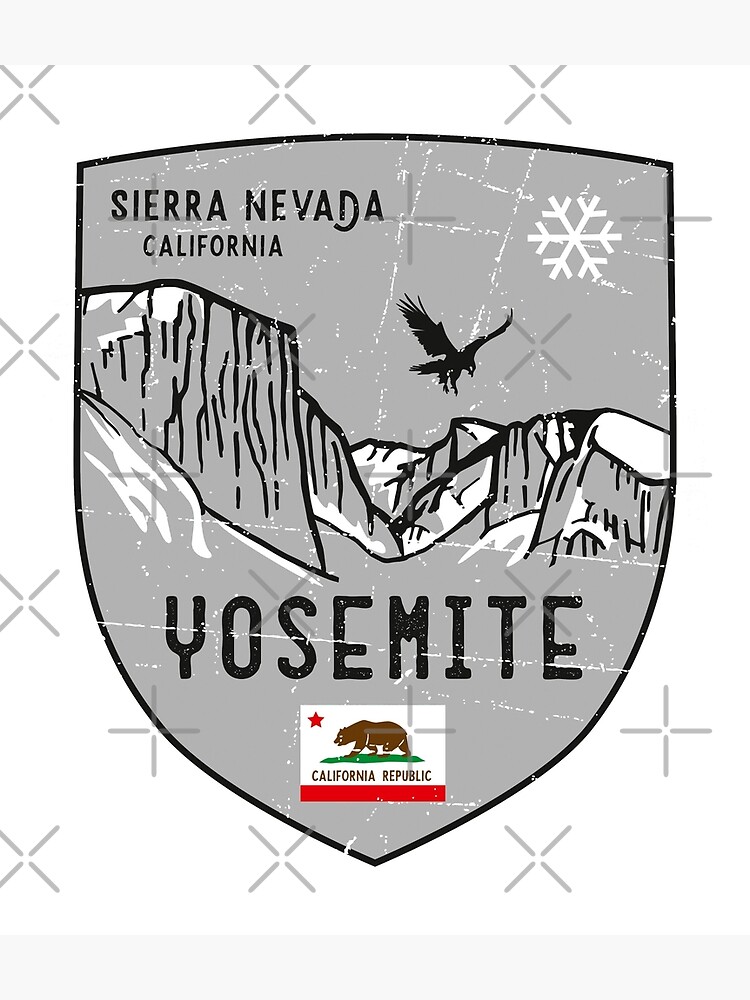 Disover Yosemite California Emblem Premium Matte Vertical Poster