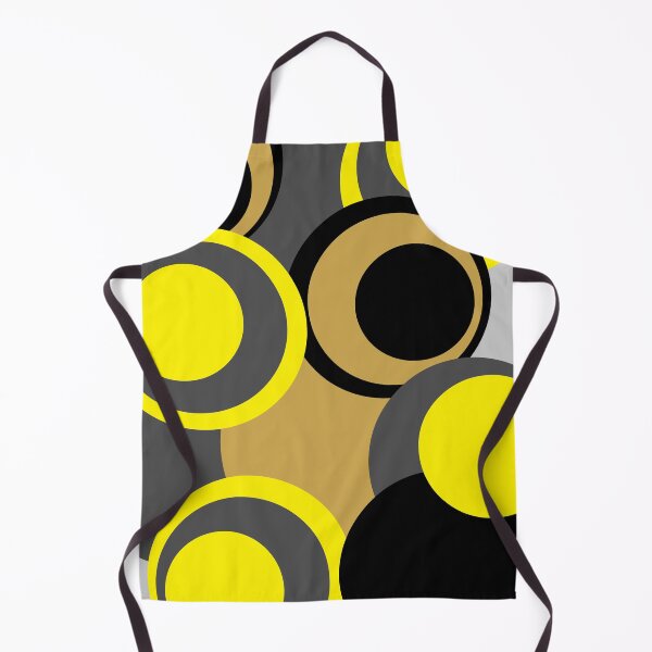 Item preview, Retro big modern colorful circles black yellow grey pattern designed and sold by aapshop.