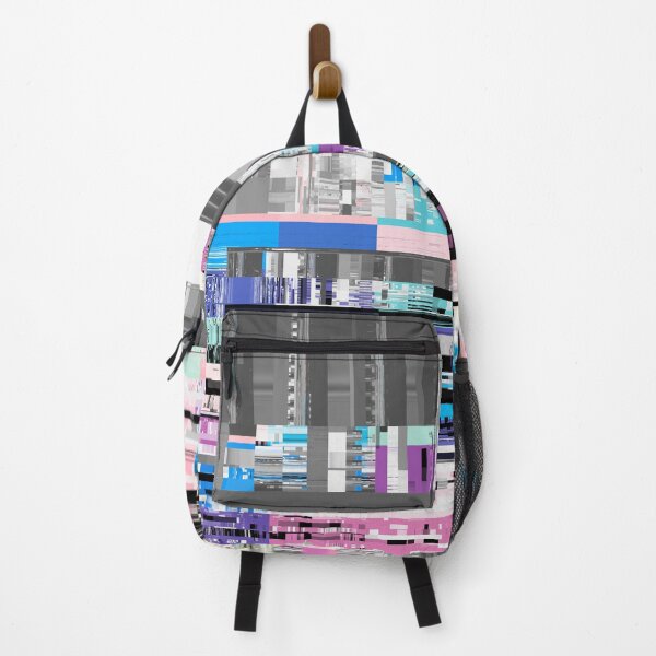 Grunge glitch texture Backpack