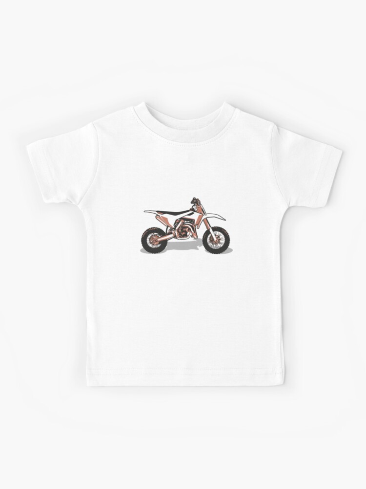 Motocross // monochromatic siena and black and white motorcycles | Kids  T-Shirt