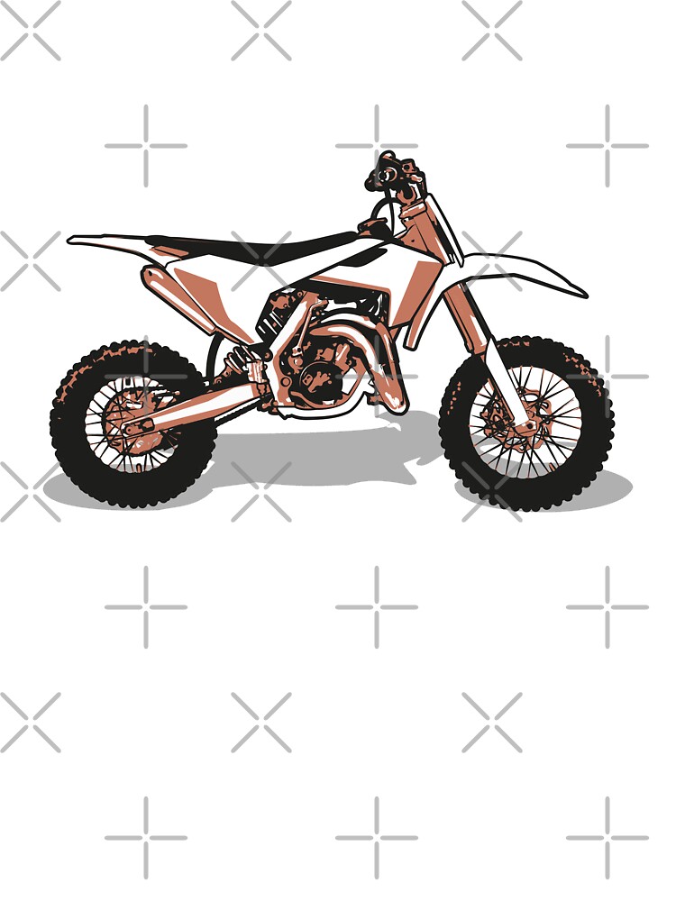 Motocross // monochromatic siena and black and white motorcycles | Kids  T-Shirt