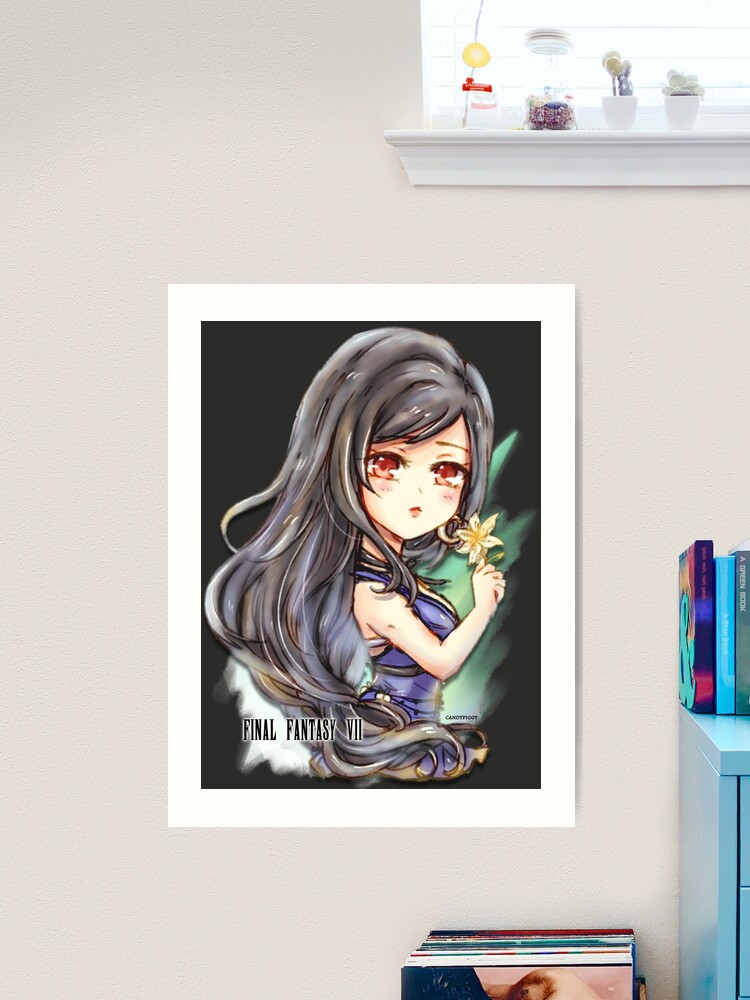 Final Fantasy 7 Remake Tifa Blue Dress" Art Print for Sale by candypiggy |  Redbubble