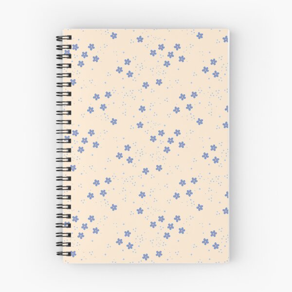 Item preview, Anna Little Flowers bluebell and cornflower blue on almond pattern designed and sold by HazelFisher.