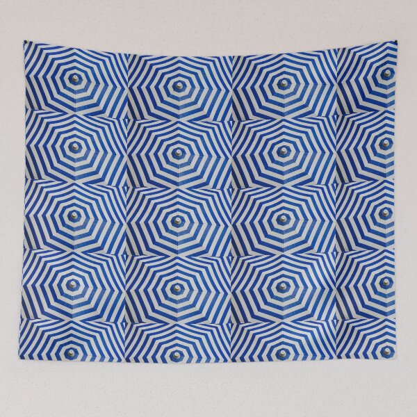 Item preview, Blue and white striped Illusion pattern- bestseller- masks, pillows, mugs, pouches designed and sold by August-E.