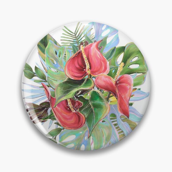 Item preview, Tropical Jungle Red  Anthurium Illustration designed and sold by InessArt.