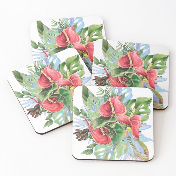 Item preview, Tropical Jungle Red  Anthurium Illustration designed and sold by InessArt.