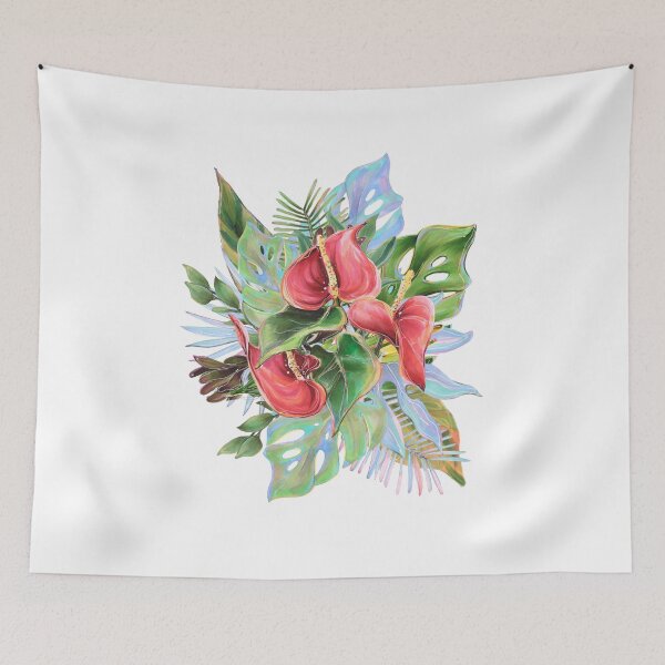 Item preview, Tropical Jungle Red  Anthurium Illustration designed and sold by InessArt.