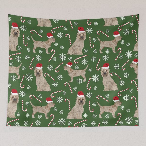 Item preview, Cairn Terrier dog breed christmas snowflakes candy canes winter holiday pet gifts designed and sold by PetFriendly.