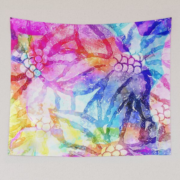 Item preview, Tie Dye colorful flower print- bestselling- masks, mugs, pillows designed and sold by August-E.