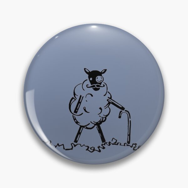 Item preview, Gentleman sheep with monocle and moustache  designed and sold by Sheepish Wanderings.