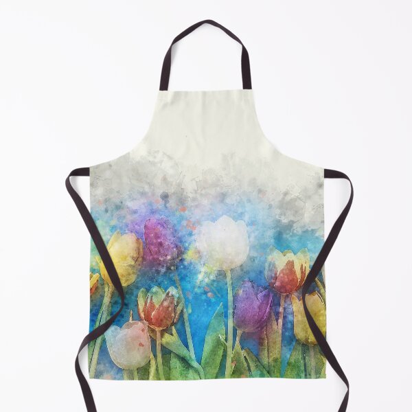 Item preview, Pretty Tulips watercolor paint- bestseller- masks, mugs, pillows designed and sold by August-E.