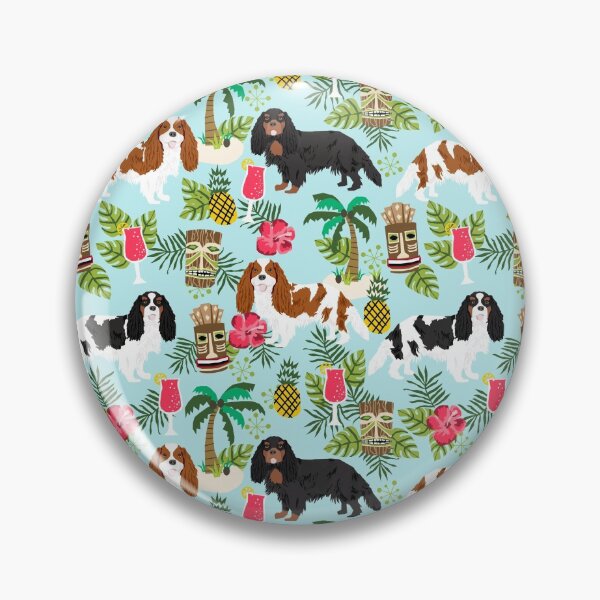 Item preview, Cavalier King Charles Spaniel dog breed tiki hawaii tropical island vacation dog pattern designed and sold by PetFriendly.