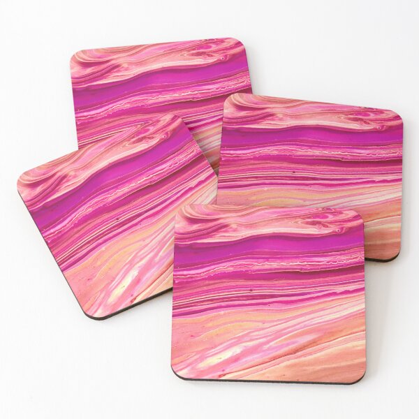 “Rose Gold” Acrylic Pour Coasters (Set of 4)
