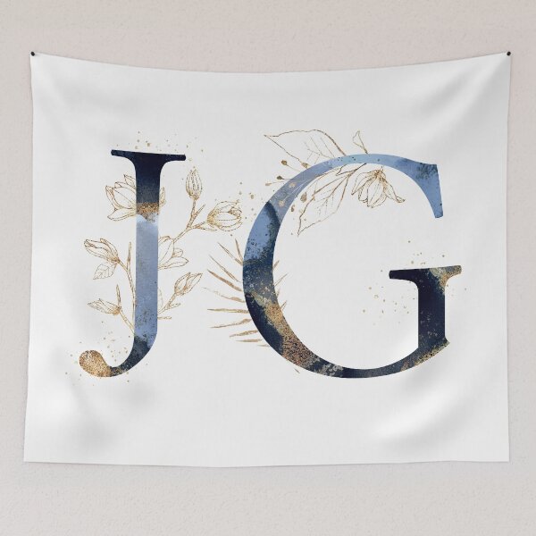 Item preview, Floral Initials JG, Monogram designed and sold by PinkLotusArt.