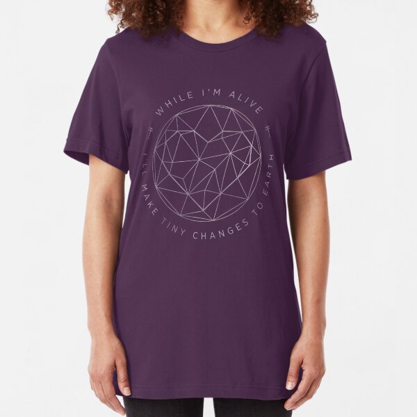 Make Tiny Changes (white version) Slim Fit T-Shirt
