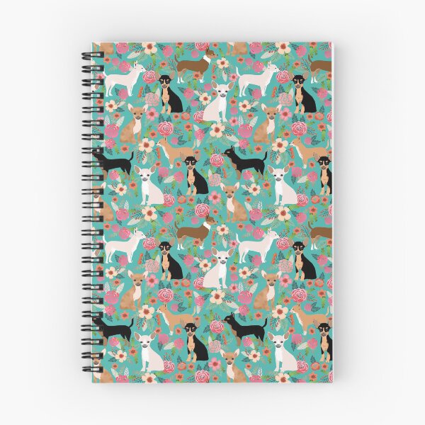 Item preview, Chihuahua dogs floral pattern - cute chi dogs black and tan, white, fawn, piebald designed and sold by PetFriendly.