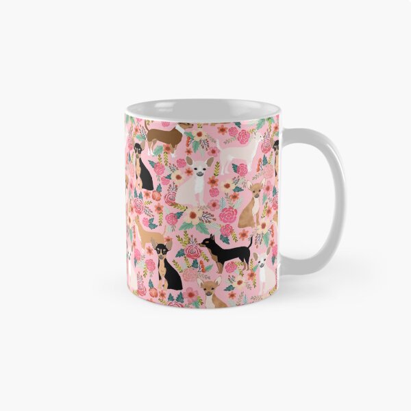 Item preview, Chihuahua dogs floral pattern - cute chi dogs black and tan, white, fawn, piebald designed and sold by PetFriendly.