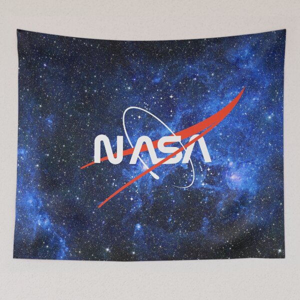 Item preview, NASA Worm Logo on Blue Nebula Galaxy designed and sold by CrystalCrush.