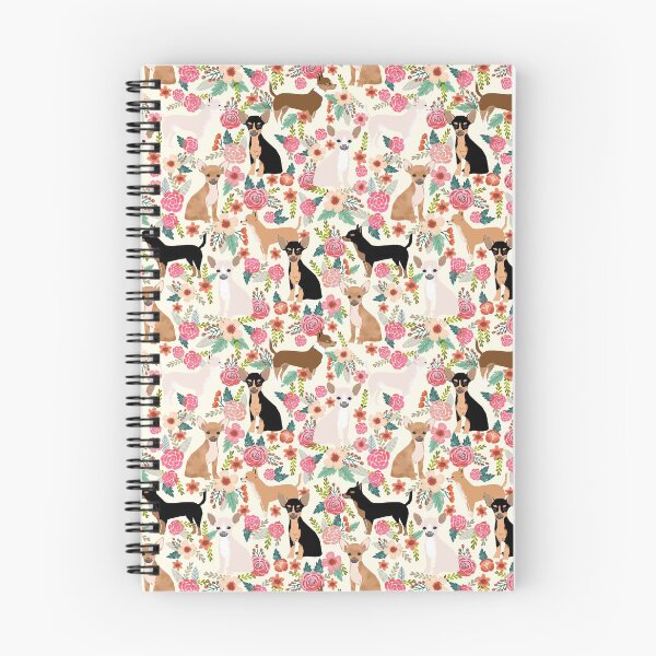 Item preview, Copy of Chihuahua dogs floral pattern - cute chi dogs black and tan, white, fawn, piebald designed and sold by PetFriendly.