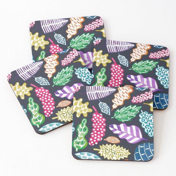 Item preview, Leaves with graphic textures - Botanical print with geometry - Multicolor black designed and sold by ninoladesign.