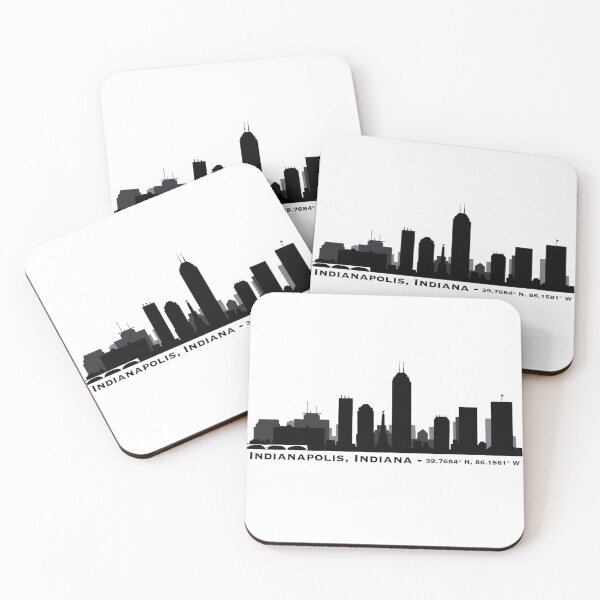 Item preview, Indianapolis Indiana Skyline and Coordinates designed and sold by Emily Designs.