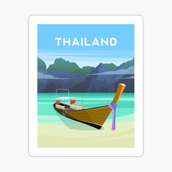 Aperçu de l'œuvre Thaïlande - Bateau de pêche sur l'île Phi Phi créée et vendue par typelab.