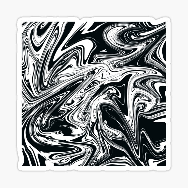 Black and White Marble Painting Sticker