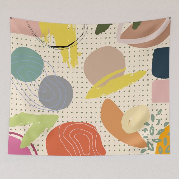 Item preview, Abstract Graph Paper Pattern Collage with Whimsical Construction Paper Cutouts & Doodles designed and sold by gimmesometees.