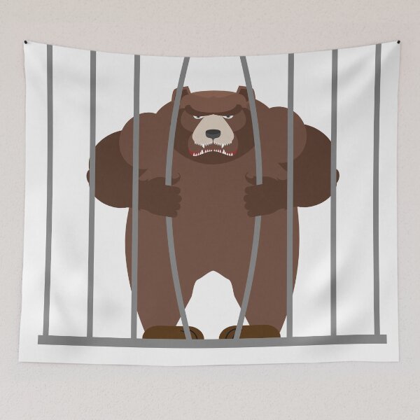 Item preview, Angry brown bear in the cage designed and sold by OneTimeEngineer.
