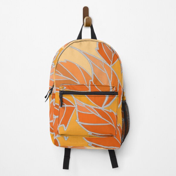 Item preview, Orange leaves with background in shades of orange in stained glass design designed and sold by Susaans-Art.