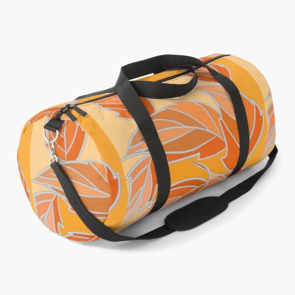 Item preview, Orange leaves with background in shades of orange in stained glass design designed and sold by Susaans-Art.