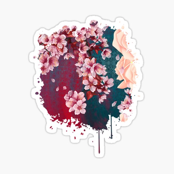 Full Bloom | Cherry pink Warhol Sticker