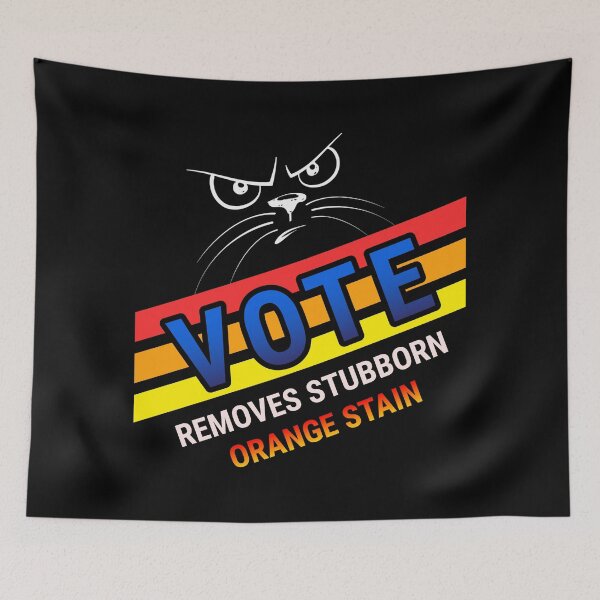 Item preview, Retro Cat Vote Removes Stubborn Orange Stain designed and sold by ojdart.
