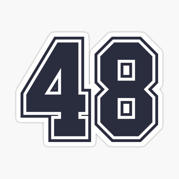 44 Navy Grey Red Sports Number Fourty-Four Sticker for Sale by  HelloFromAja