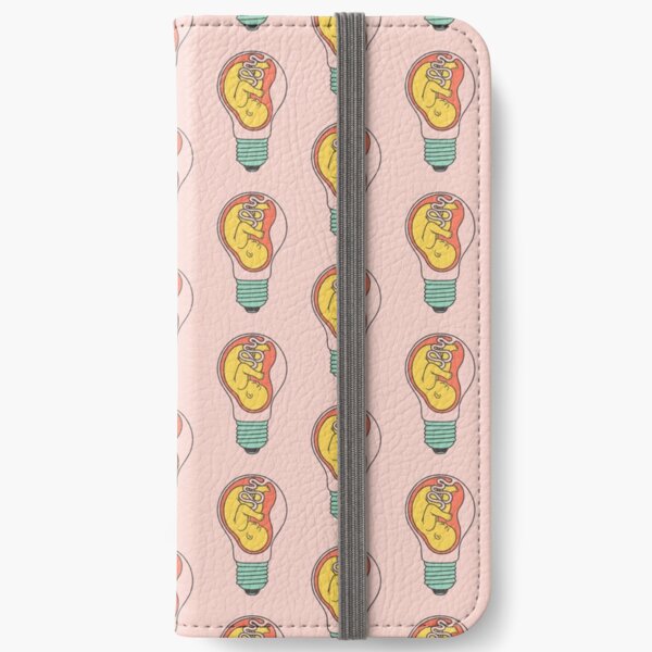 Bébé ampoule lumineuse rose Étui portefeuille iPhone