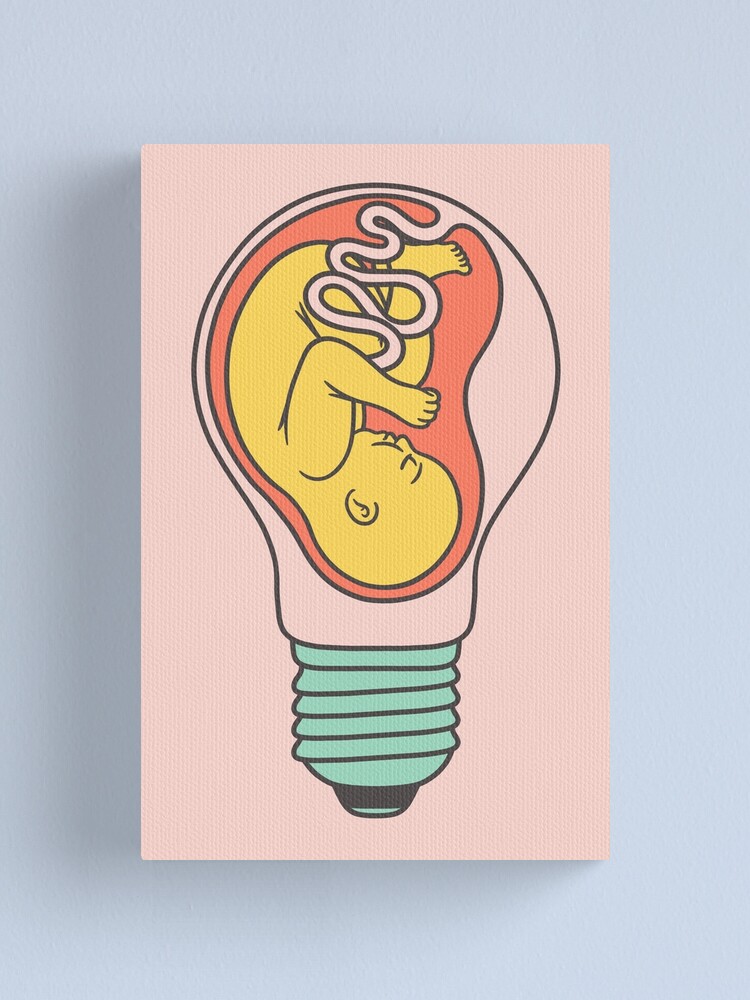 Impression Sur Toile Bebe Ampoule Lumineuse Rose Par Louis Cesar Redbubble