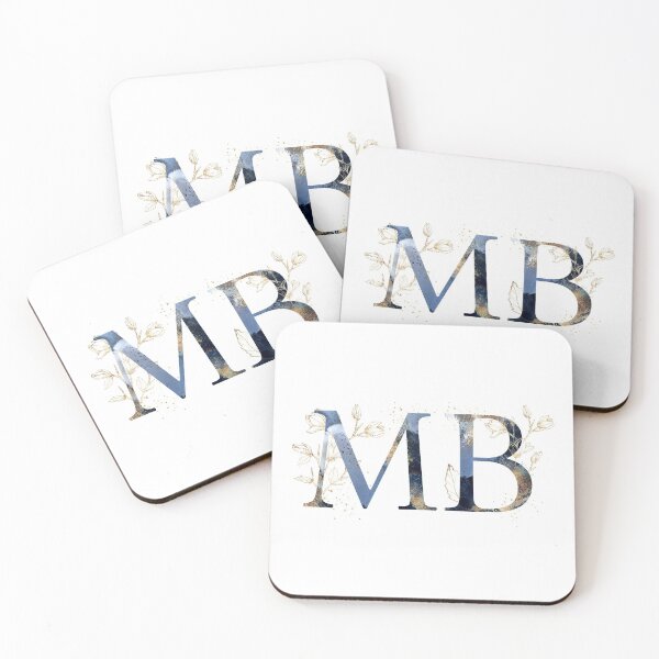 Item preview, Floral Initials MB, Monogrammed Gifts designed and sold by PinkLotusArt.