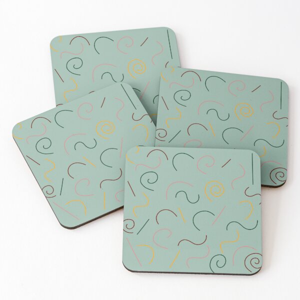 Item preview, green retro shape pattern designed and sold by Nicole  Desmond.