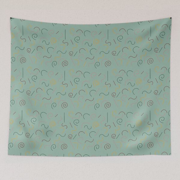 Item preview, green retro shape pattern designed and sold by Nicole  Desmond.