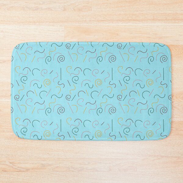 Item preview, blue retro shape pattern designed and sold by Nicole  Desmond.