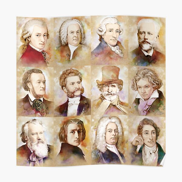 Komponisten: Mozart, Bach, Beethoven und mehr Poster